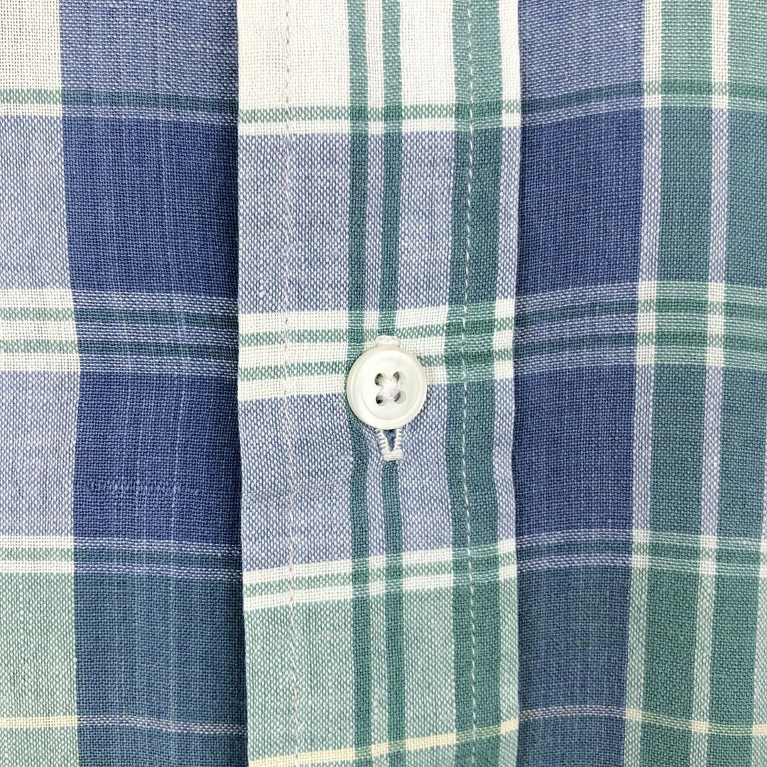 2000'S Tommy Hilfiger Short-Sleeve Button-Down Check Shirt, Men's Size L (approx.) cotton blue type Vintage Second Hand