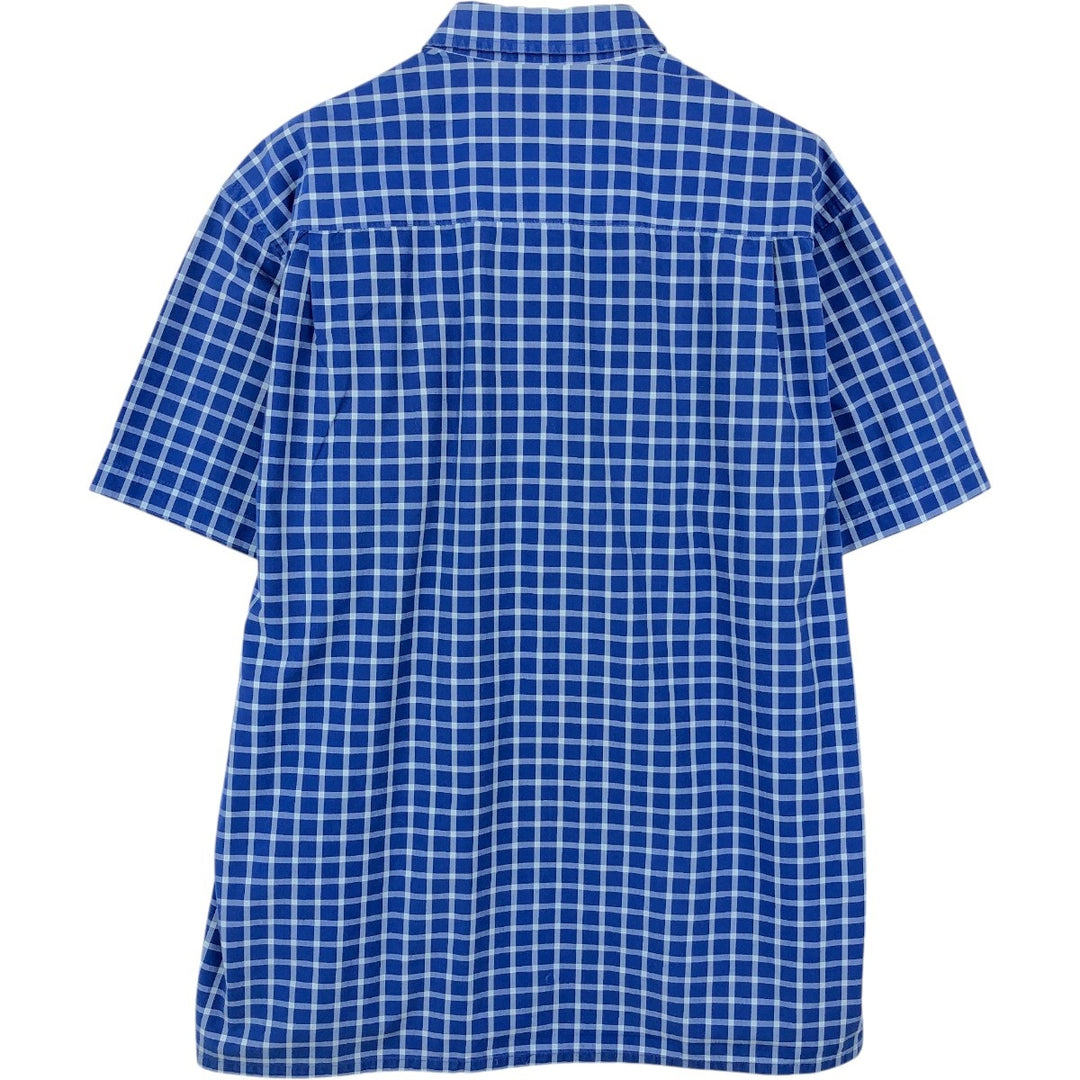 2000'S Nautica Athletic Fit Short-Sleeve Cotton Check Shirt, Men's Size XL (approx.) cotton blue type Vintage Second Hand