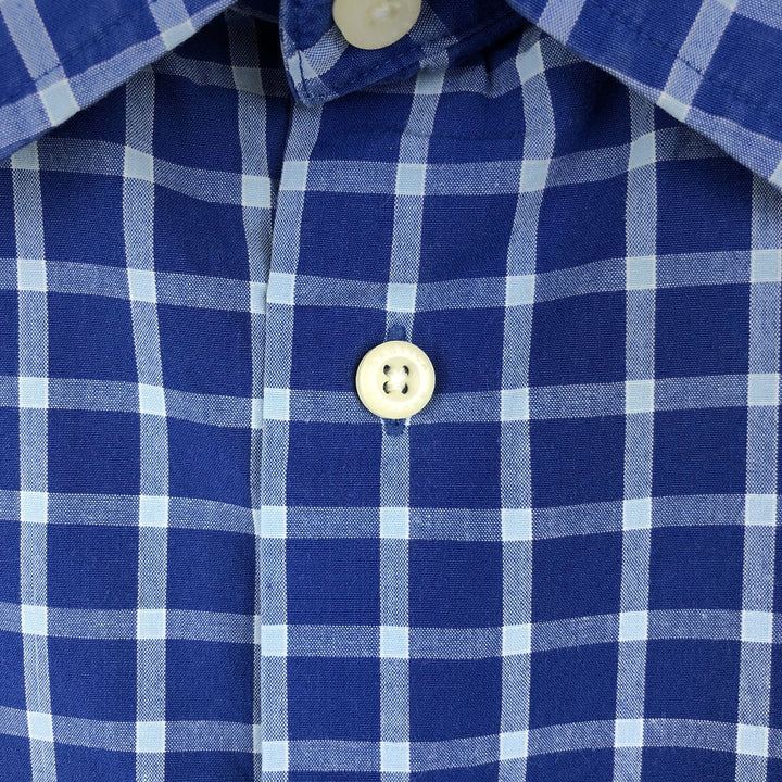 2000'S Nautica Athletic Fit Short-Sleeve Cotton Check Shirt, Men's Size XL (approx.) cotton blue type Vintage Second Hand