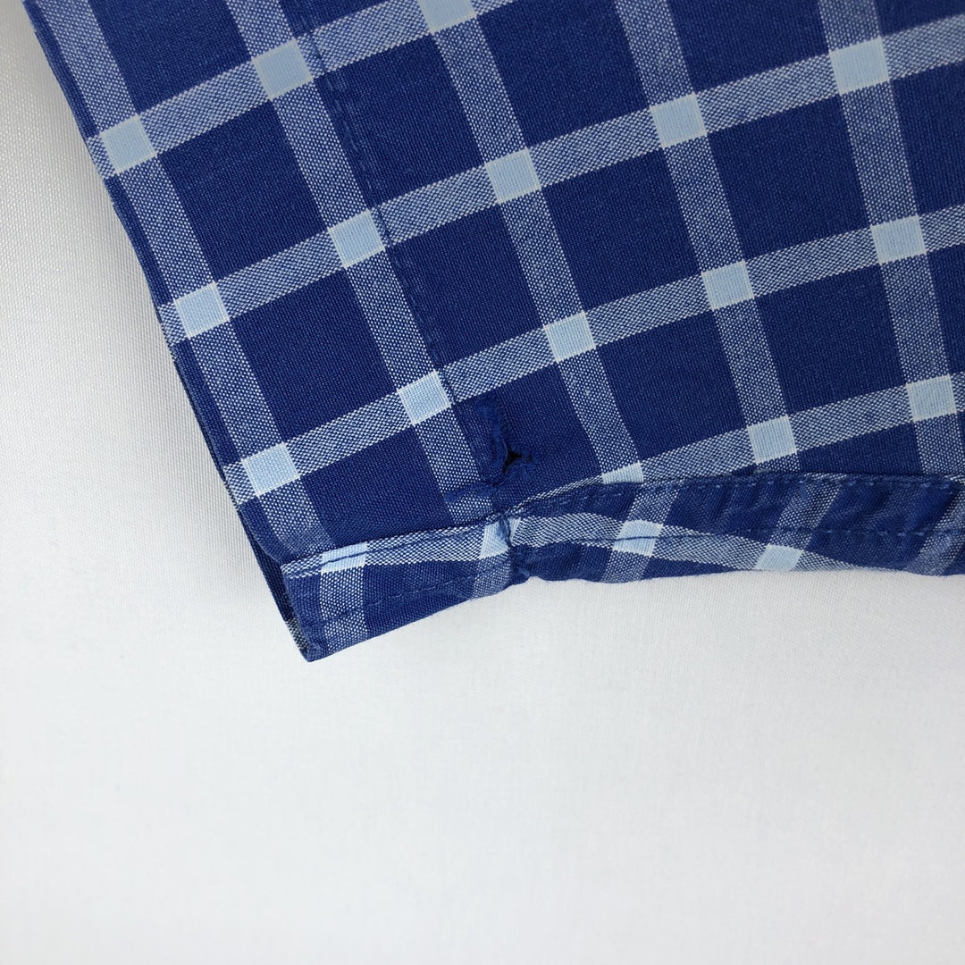 2000'S Nautica Athletic Fit Short-Sleeve Cotton Check Shirt, Men's Size XL (approx.) cotton blue type Vintage Second Hand