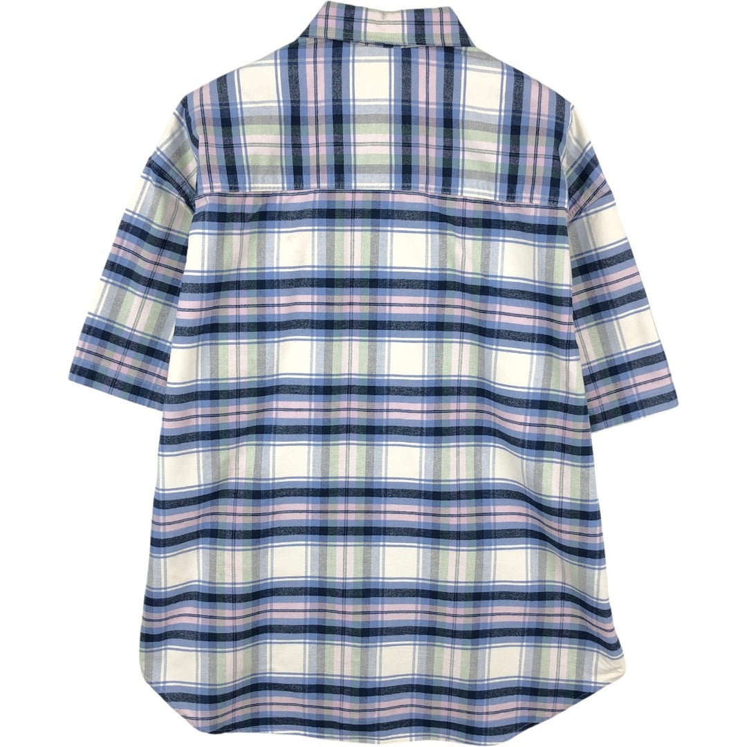 Levi's Oversized Short-Sleeve Cotton Check Shirt (Men's Size S equivalent) cotton blue type Vintage Second Hand