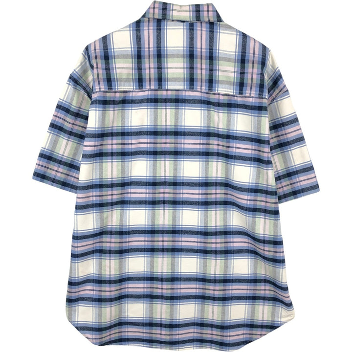 Levi's Oversized Short-Sleeve Cotton Check Shirt (Men's Size S equivalent) cotton blue type Vintage Second Hand