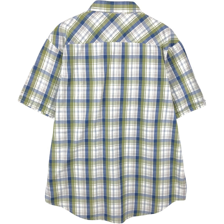 Timberland Short-Sleeve Cotton Check Shirt, Men's Size L (approx.) cotton blue type Vintage Second Hand