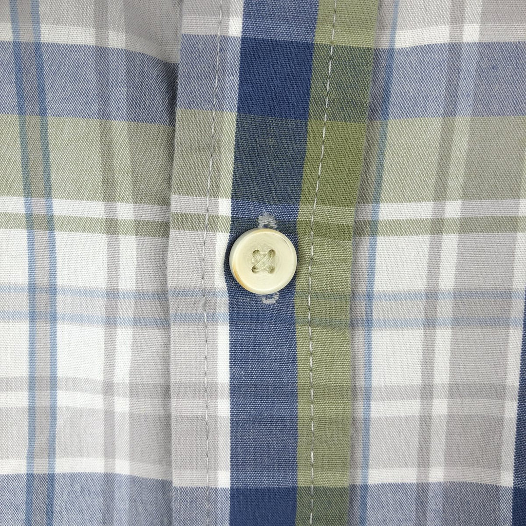Timberland Short-Sleeve Cotton Check Shirt, Men's Size L (approx.) cotton blue type Vintage Second Hand