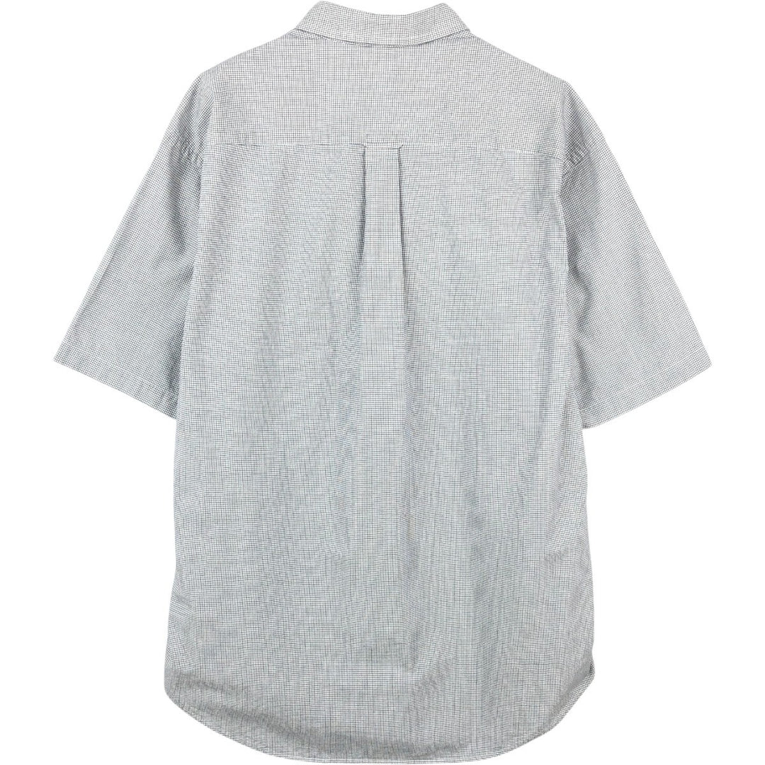 2000'S Nautica short-sleeved button-down check shirt, men's size XL (approx.) cotton white type Vintage Second Hand