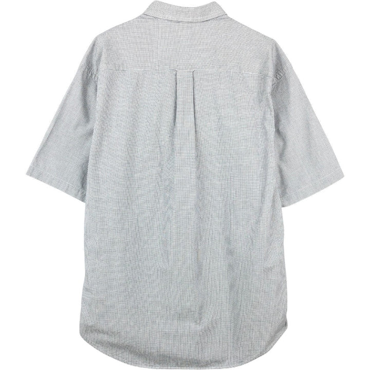 2000'S Nautica short-sleeved button-down check shirt, men's size XL (approx.) cotton white type Vintage Second Hand