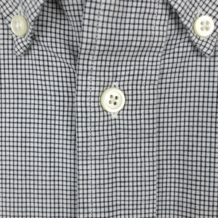 2000'S Nautica short-sleeved button-down check shirt, men's size XL (approx.) cotton white type Vintage Second Hand
