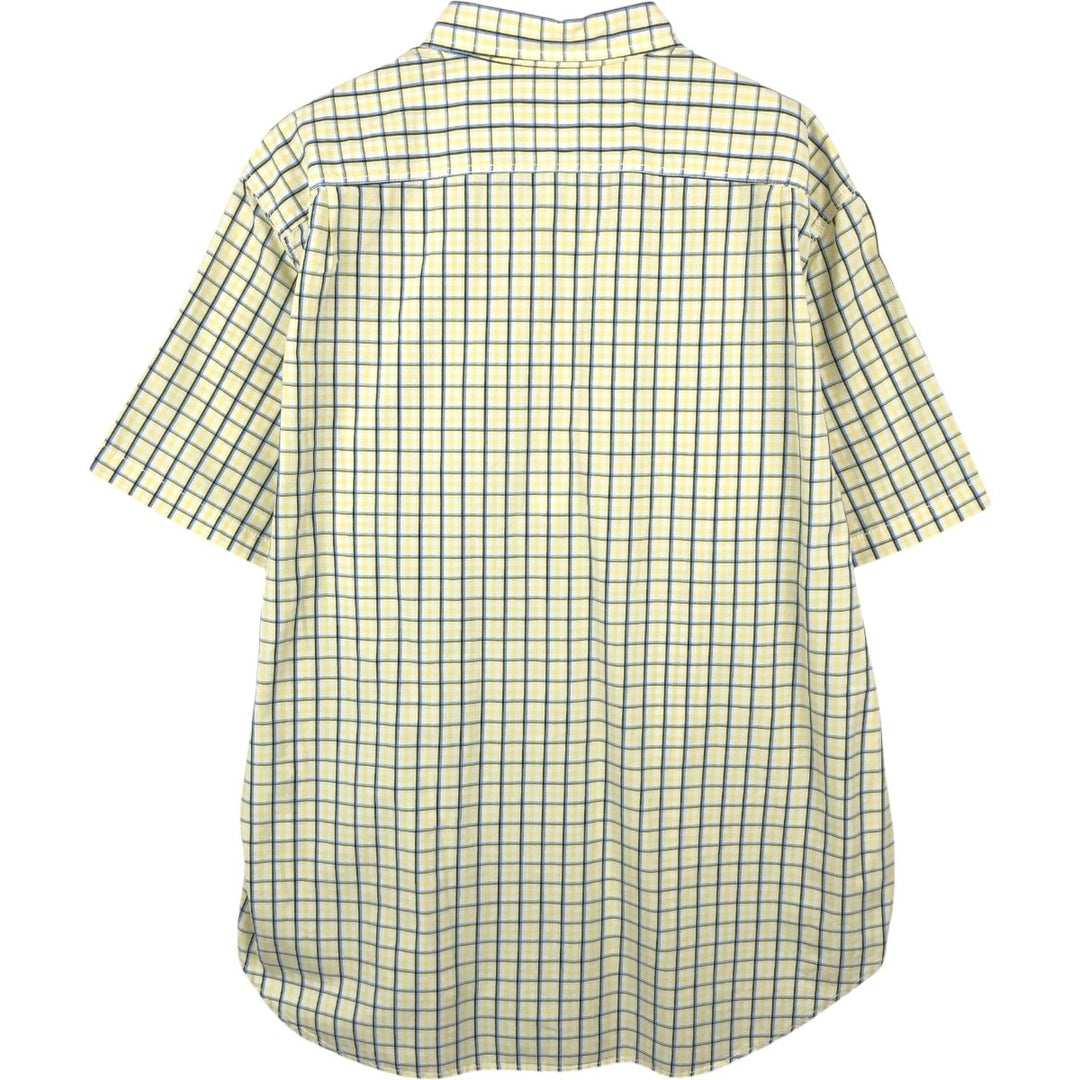 Nautica Classic Fit 30th Anniversary Short-Sleeve Button-Down Check Shirt (Men's Size XL) - 2000'S Edition cotton yellow type Vintage Second Hand