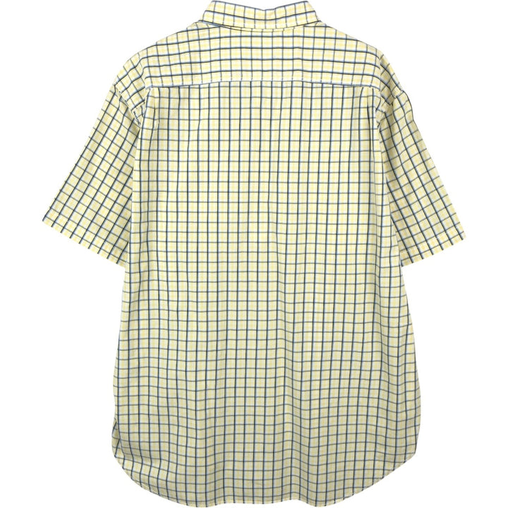 Nautica Classic Fit 30th Anniversary Short-Sleeve Button-Down Check Shirt (Men's Size XL) - 2000'S Edition cotton yellow type Vintage Second Hand