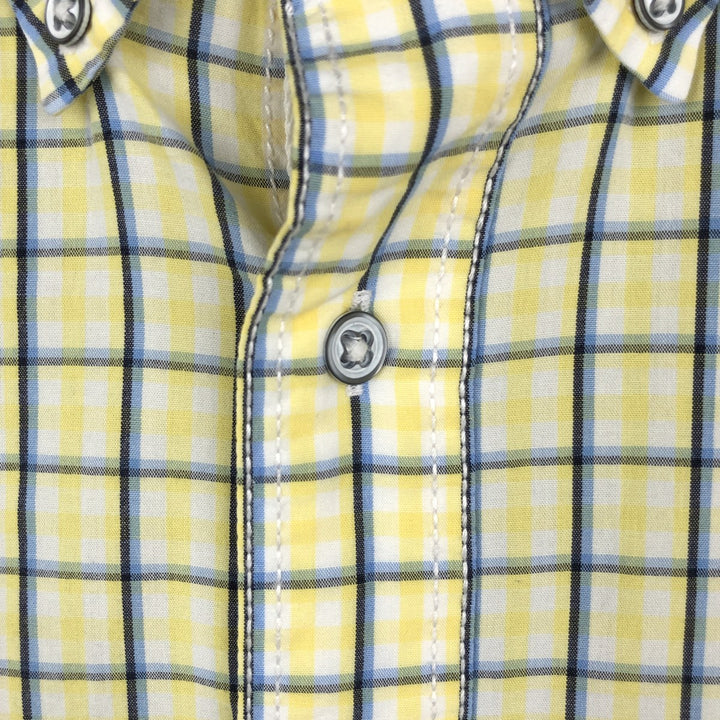 Nautica Classic Fit 30th Anniversary Short-Sleeve Button-Down Check Shirt (Men's Size XL) - 2000'S Edition cotton yellow type Vintage Second Hand