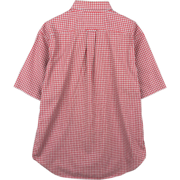 Nautica Classic Fit Short-Sleeve Button-Down Check Shirt (Men's Size L, equivalent to 2000s) cotton red type Vintage Second Hand