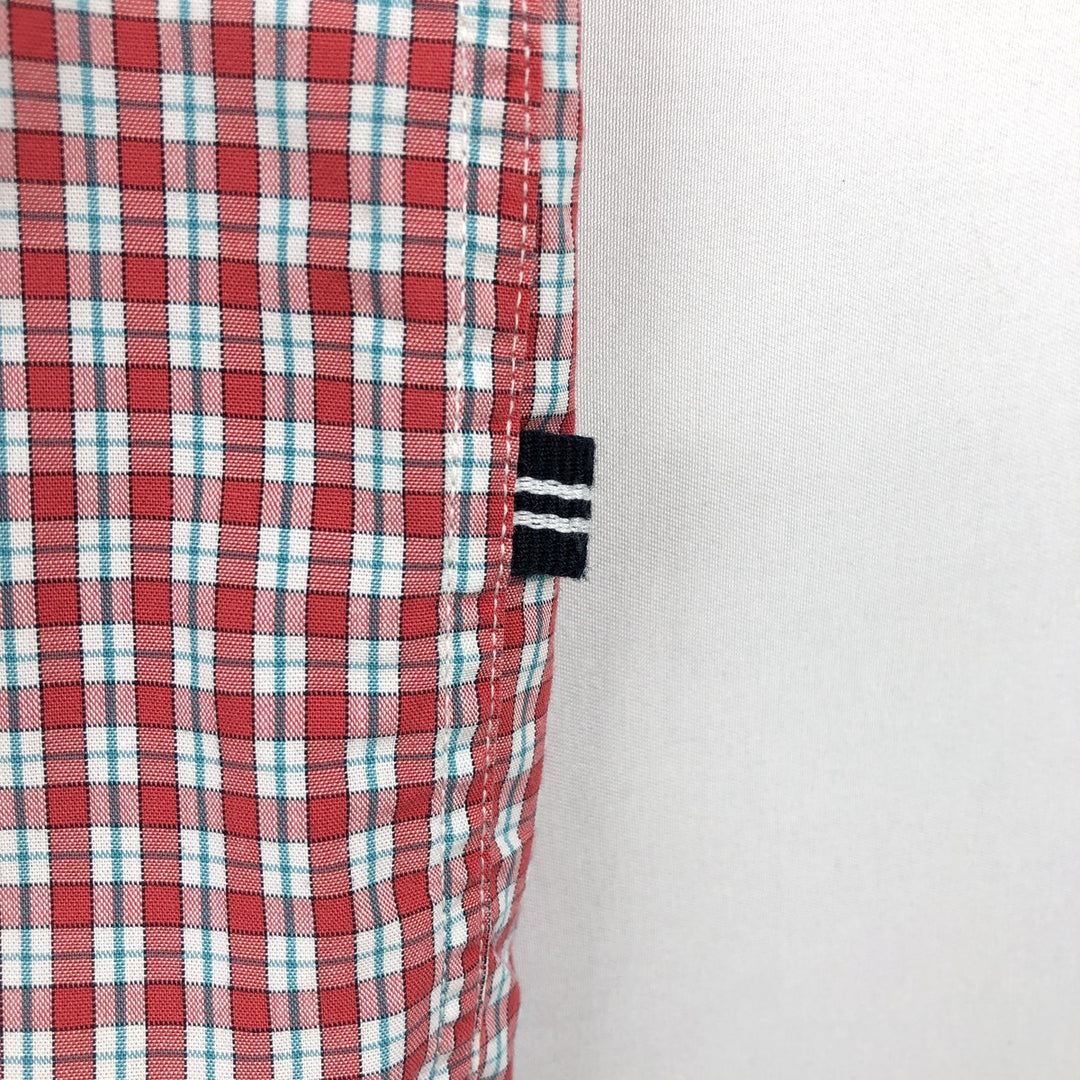 Nautica Classic Fit Short-Sleeve Button-Down Check Shirt (Men's Size L, equivalent to 2000s) cotton red type Vintage Second Hand