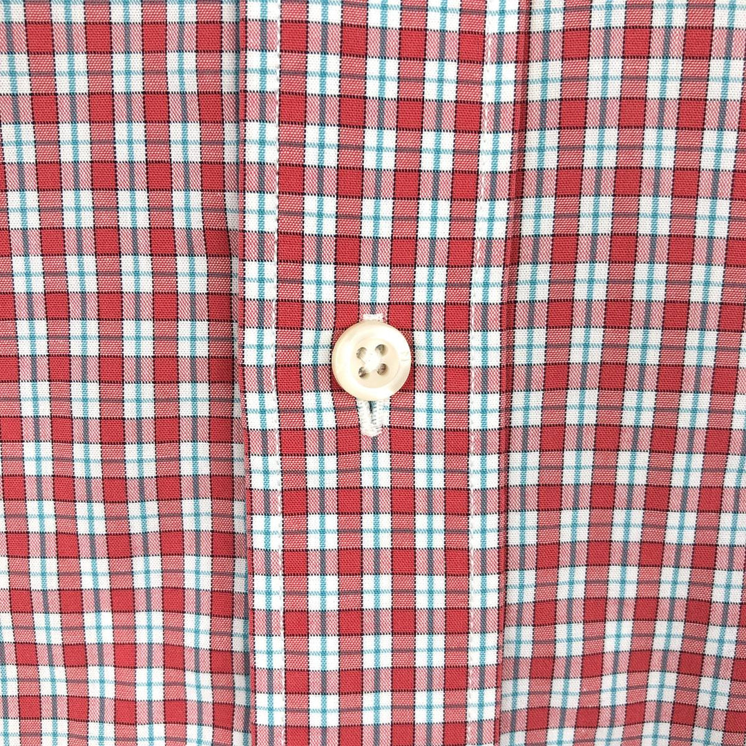 Nautica Classic Fit Short-Sleeve Button-Down Check Shirt (Men's Size L, equivalent to 2000s) cotton red type Vintage Second Hand