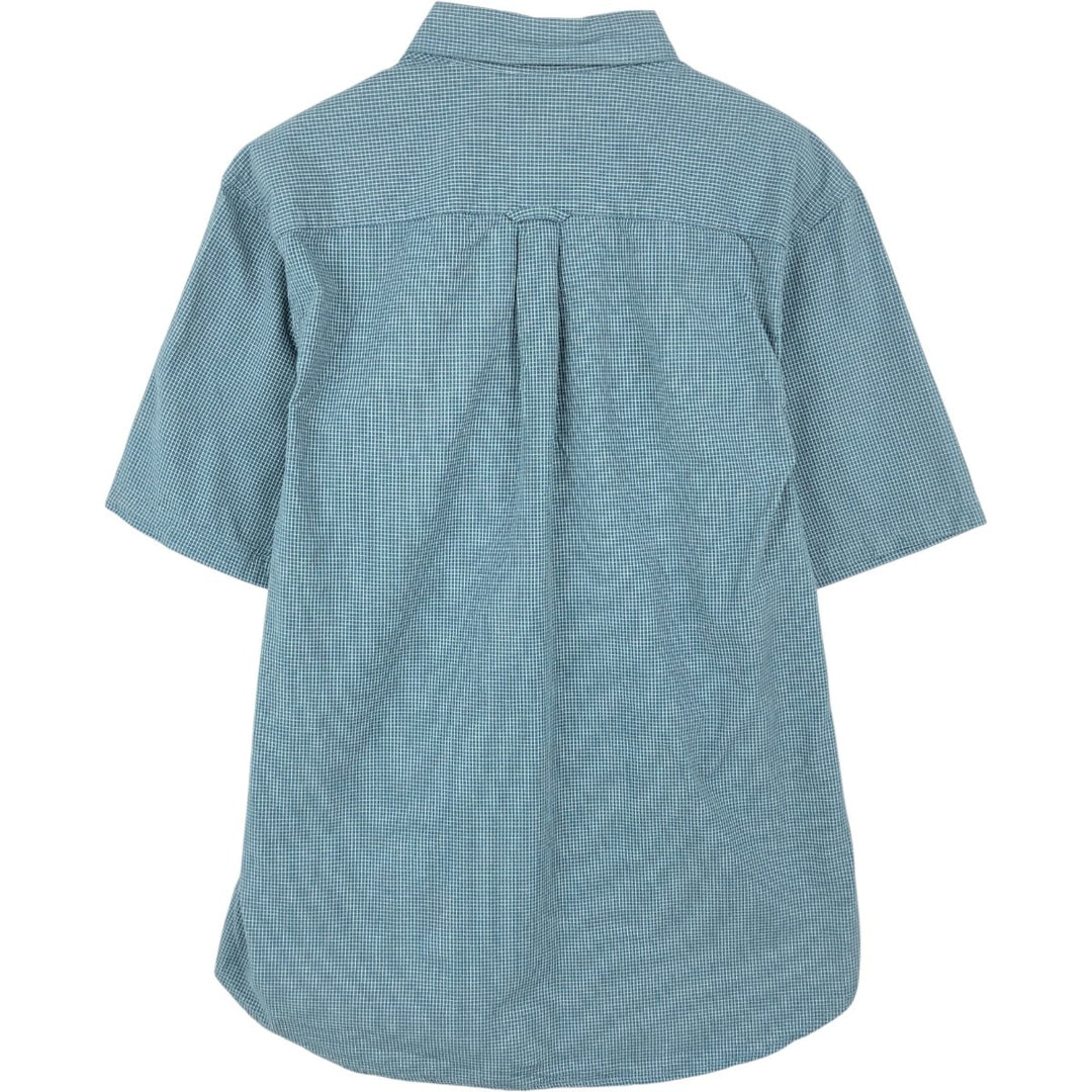 Columbia XCO Short-Sleeve Button-Down Check Shirt, Men's Size S (approx.) cotton blue type Vintage Second Hand