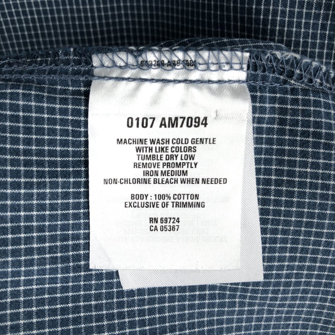 Columbia XCO Short-Sleeve Button-Down Check Shirt, Men's Size S (approx.) cotton blue type Vintage Second Hand