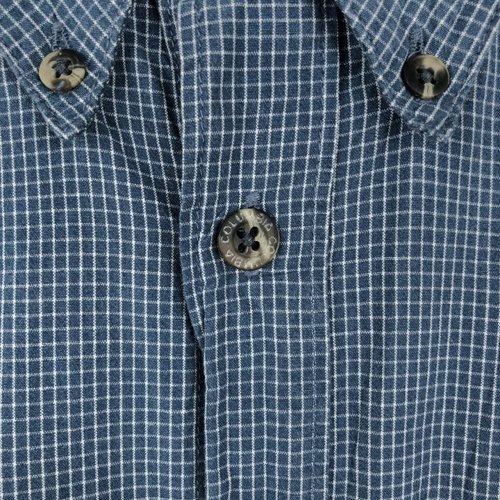 Columbia XCO Short-Sleeve Button-Down Check Shirt, Men's Size S (approx.) cotton blue type Vintage Second Hand