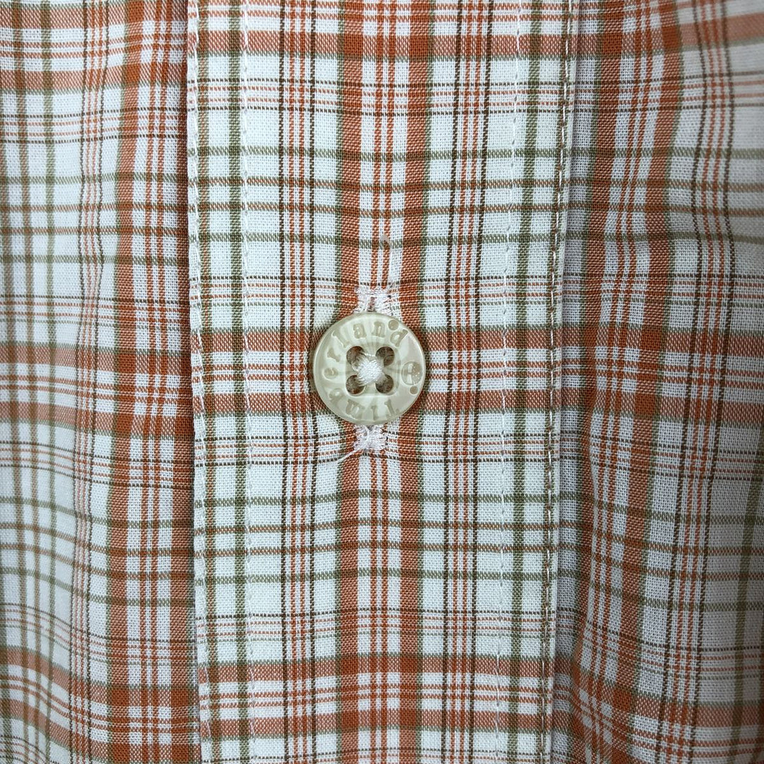 90s~00'S Timberland short sleeve button down check shirt men's XL size vintage cotton orange type Vintage Second Hand