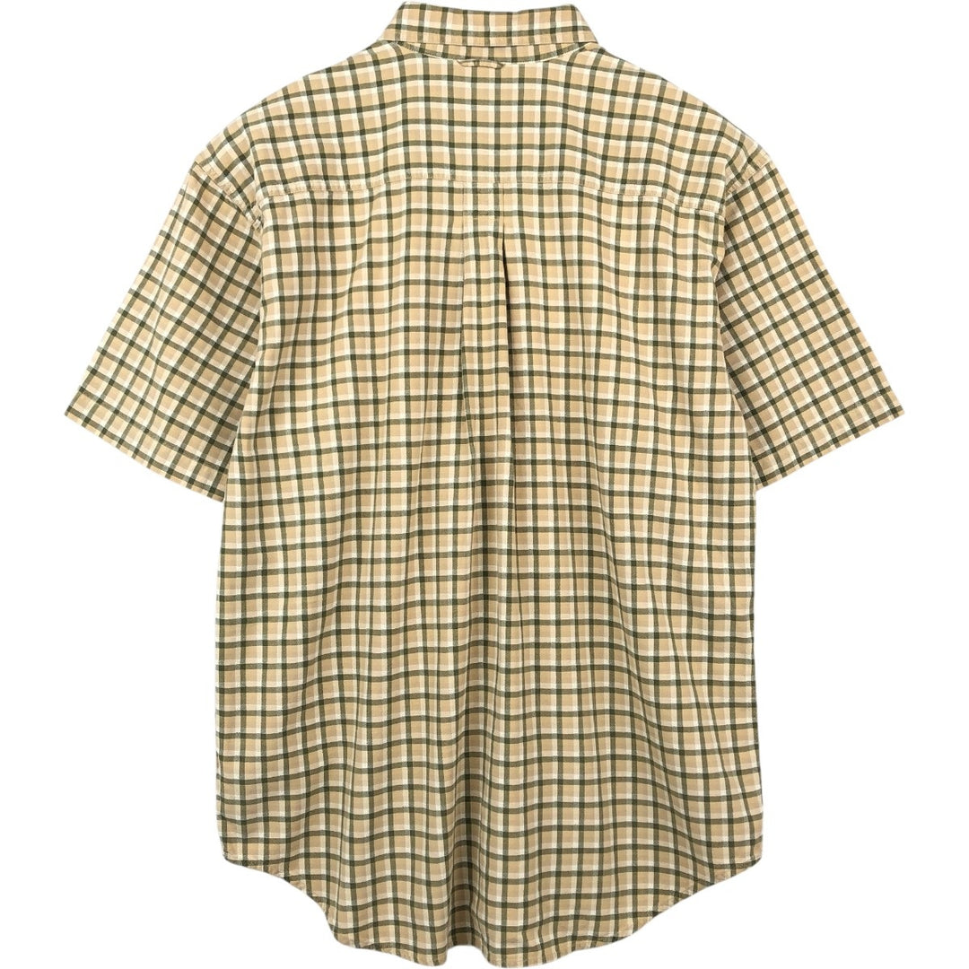90s~00'S Timberland short sleeve button down check shirt men's size L vintage cotton Beige type Vintage Second Hand