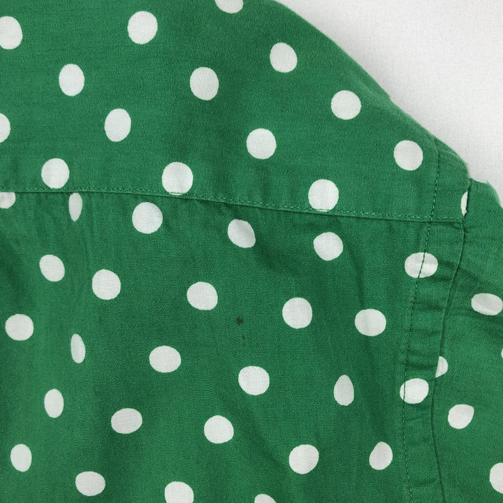 1990'S Tommy Hilfiger short-sleeved cotton shirt with all-over polka dot pattern, men's size XL equivalent, vintage. cotton green type Vintage Second Hand