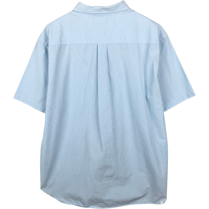 Tommy Hilfiger short-sleeved cotton striped shirt, men's size XL (approx.) cotton Blue type light blue Vintage Second Hand