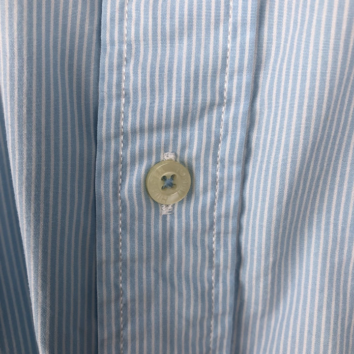 Tommy Hilfiger short-sleeved cotton striped shirt, men's size XL (approx.) cotton Blue type light blue Vintage Second Hand