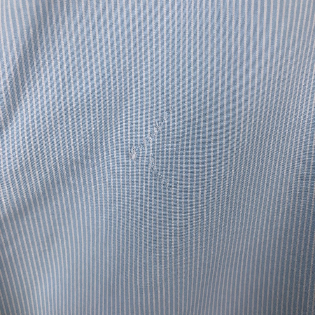 Tommy Hilfiger short-sleeved cotton striped shirt, men's size XL (approx.) cotton Blue type light blue Vintage Second Hand