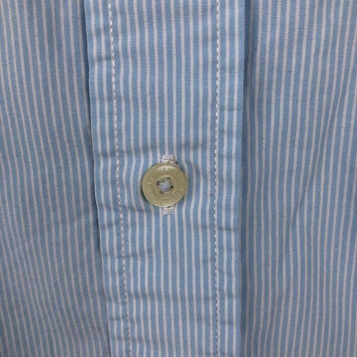 Tommy Hilfiger short-sleeved cotton striped shirt, men's size XL (approx.) cotton Blue type light blue Vintage Second Hand