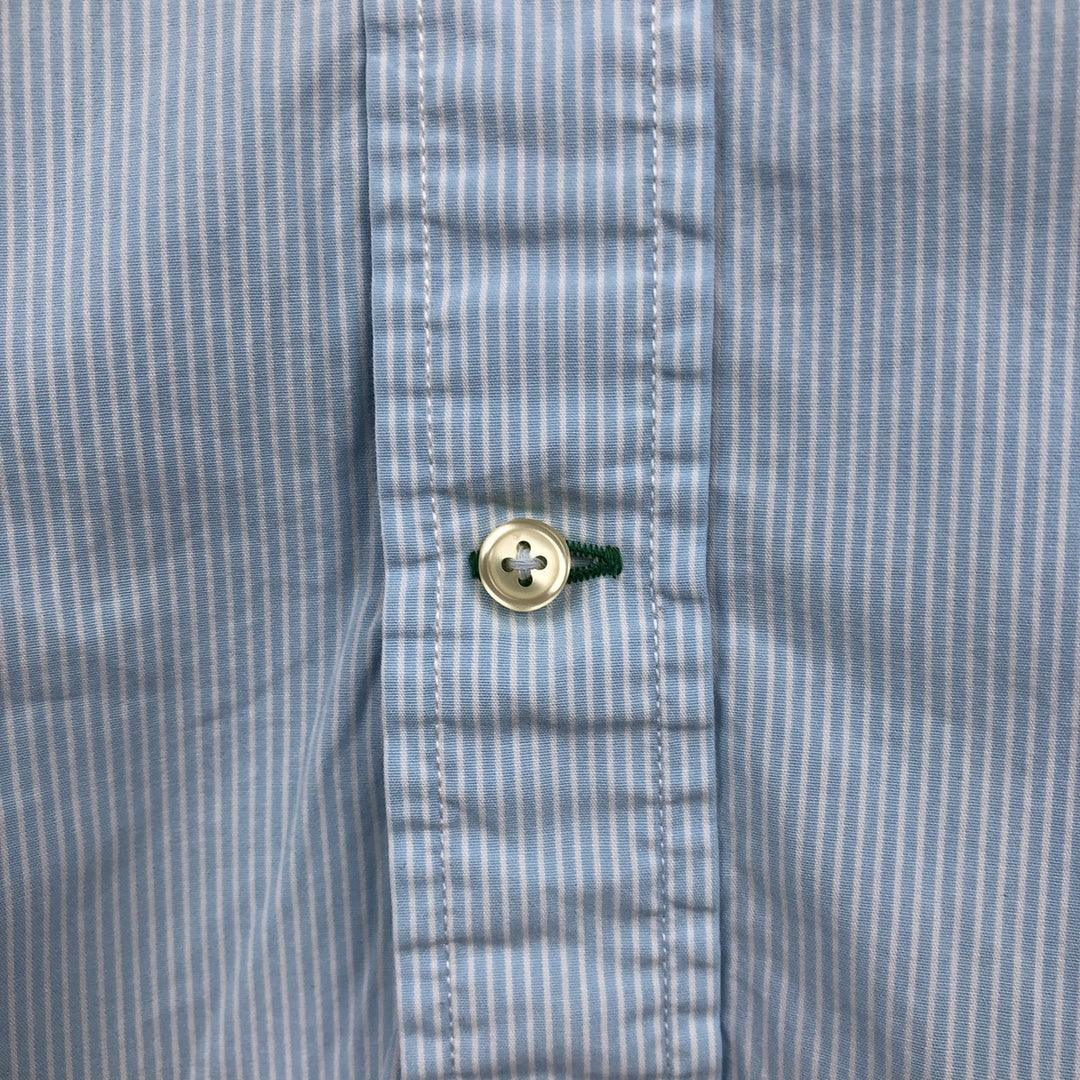 Tommy Hilfiger short-sleeved cotton striped shirt, men's size XL (approx.) cotton Blue type light blue Vintage Second Hand