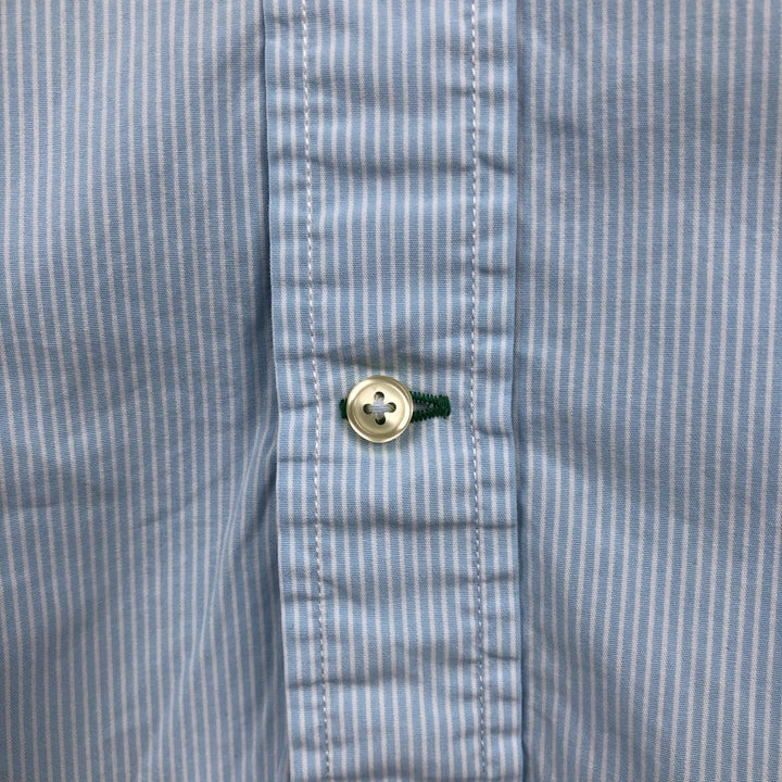Tommy Hilfiger short-sleeved cotton striped shirt, men's size XL (approx.) cotton Blue type light blue Vintage Second Hand