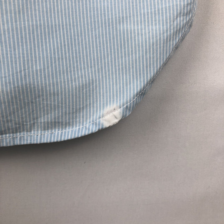 Tommy Hilfiger short-sleeved cotton striped shirt, men's size XL (approx.) cotton Blue type light blue Vintage Second Hand