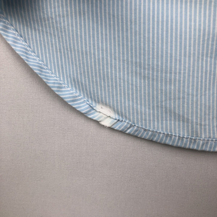 Tommy Hilfiger short-sleeved cotton striped shirt, men's size XL (approx.) cotton Blue type light blue Vintage Second Hand
