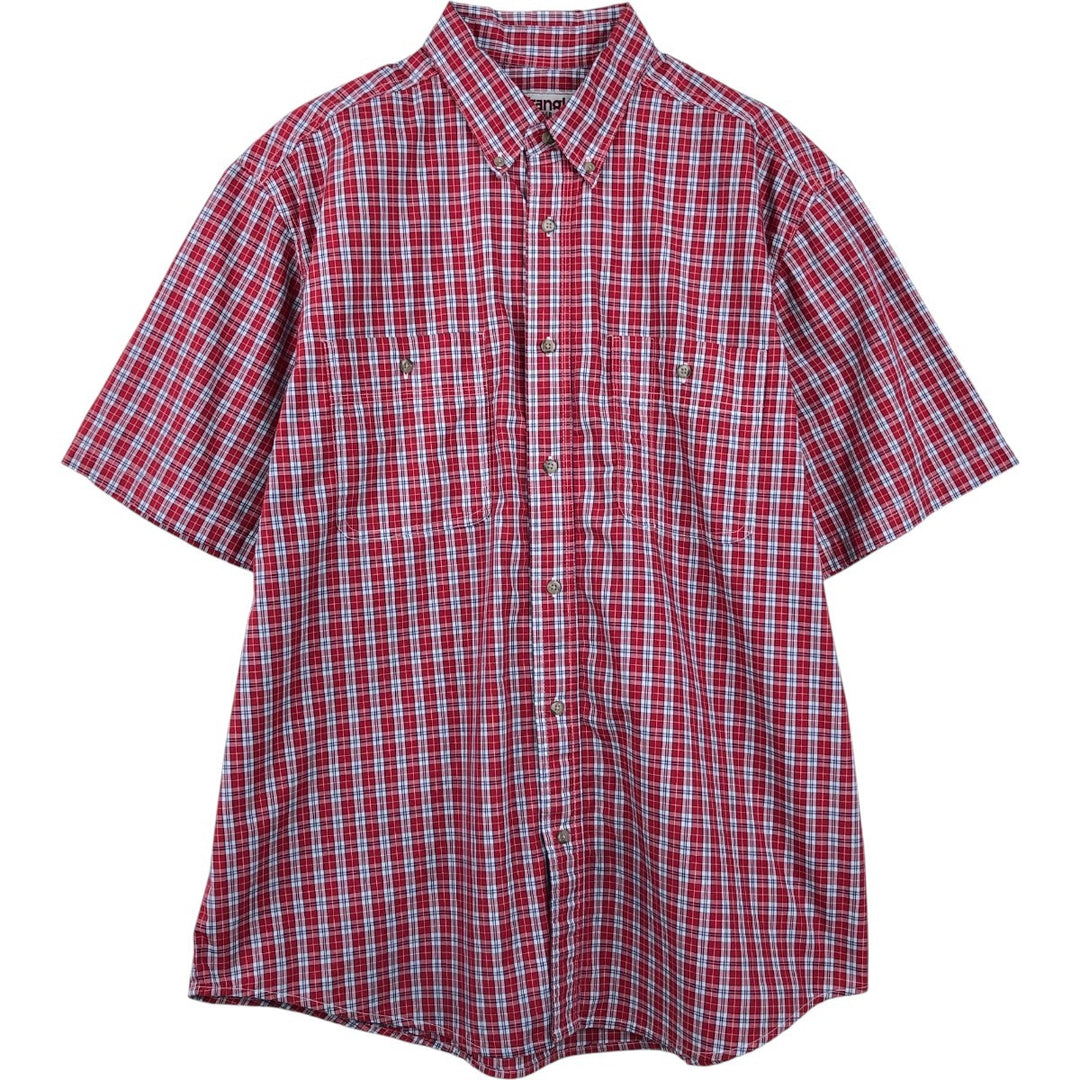Wrangler RUGGED WEAR Long-Sleeve Button-Down Check Shirt, Men's Size XL (approx.) unclear red type Vintage Second Hand