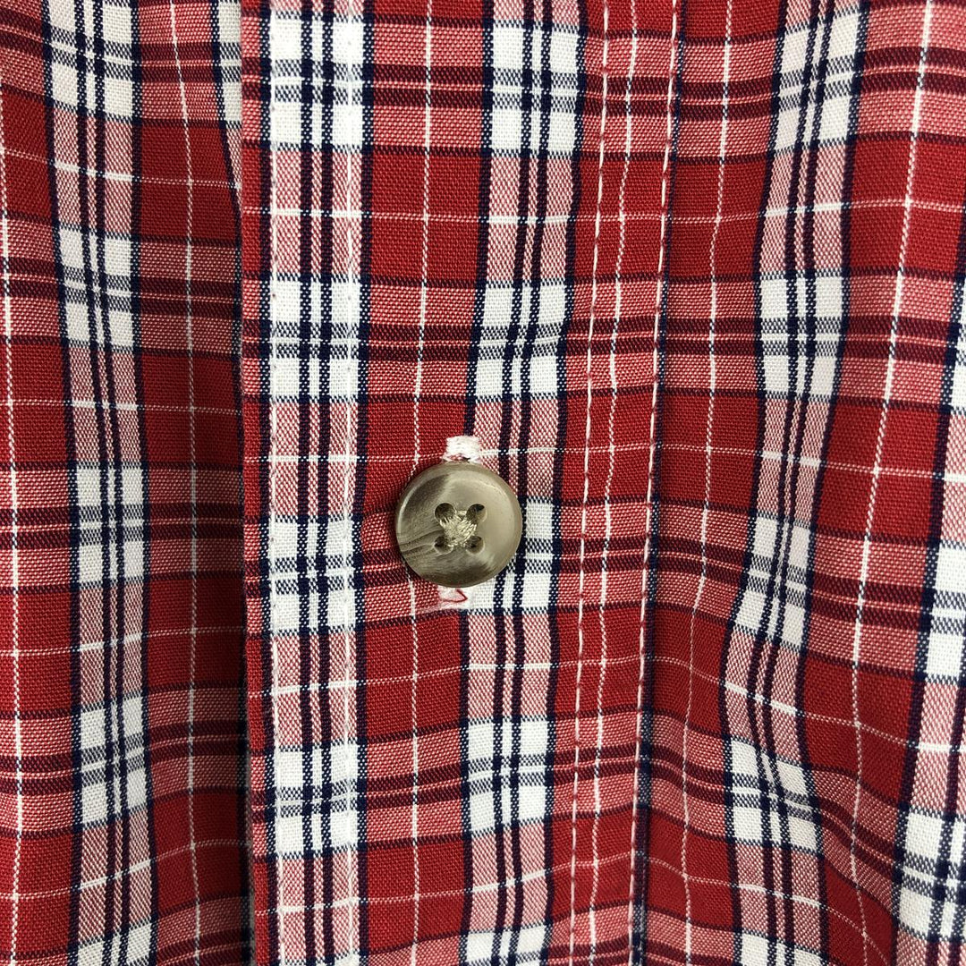 Wrangler RUGGED WEAR Long-Sleeve Button-Down Check Shirt, Men's Size XL (approx.) unclear red type Vintage Second Hand