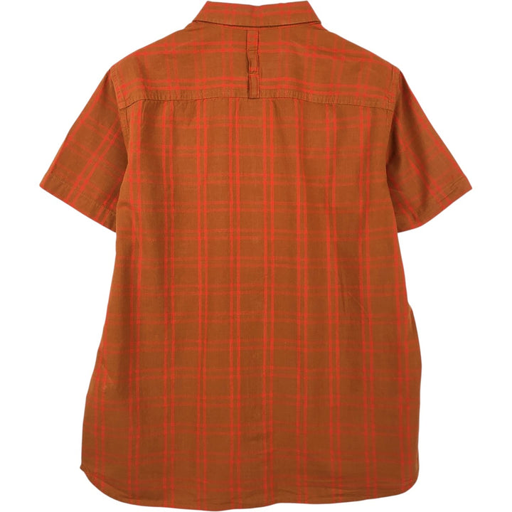 The North Face Short-Sleeve Cotton Check Shirt, Men's Size M (approx.) cotton red type reddish brown Vintage Second Hand