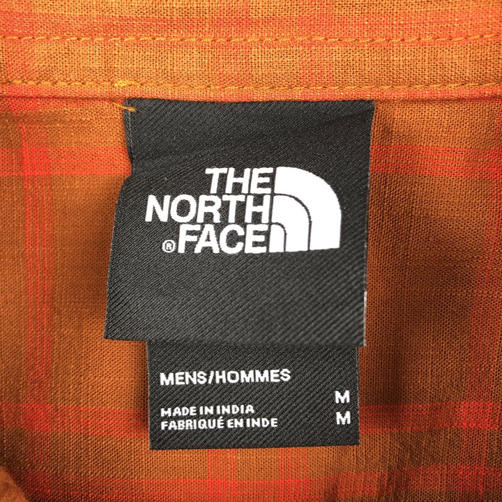 The North Face Short-Sleeve Cotton Check Shirt, Men's Size M (approx.) cotton red type reddish brown Vintage Second Hand