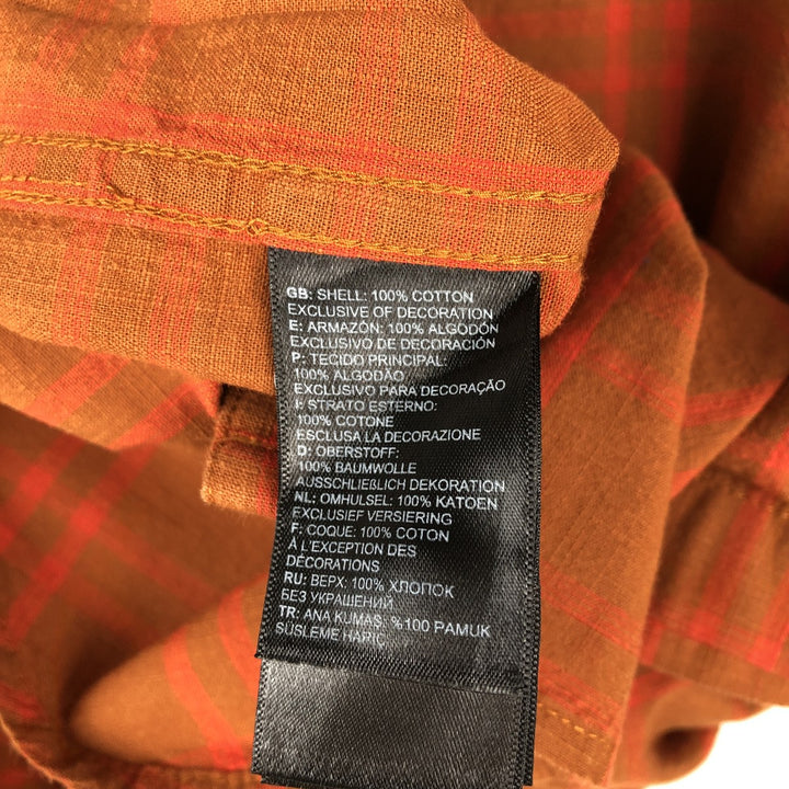 The North Face Short-Sleeve Cotton Check Shirt, Men's Size M (approx.) cotton red type reddish brown Vintage Second Hand