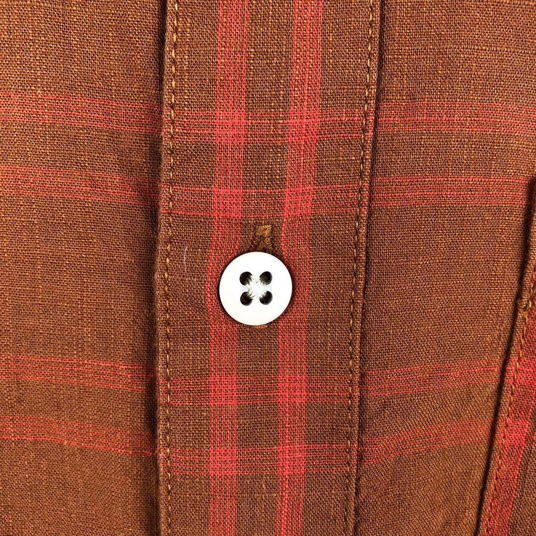 The North Face Short-Sleeve Cotton Check Shirt, Men's Size M (approx.) cotton red type reddish brown Vintage Second Hand