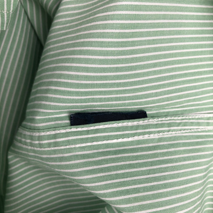 Tommy Hilfiger short-sleeved button-down striped shirt, men's size L (approx.) unclear Mint green Vintage Second Hand