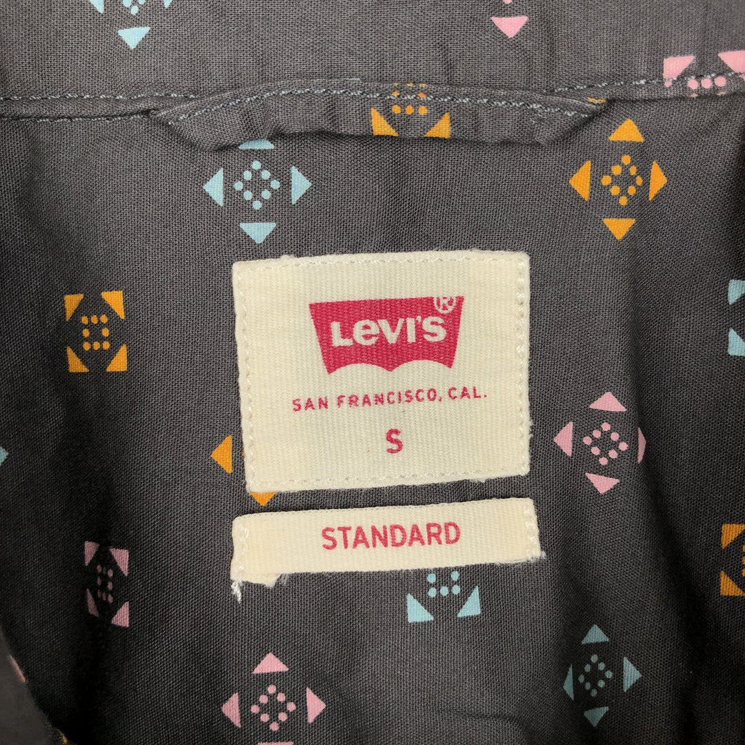 Levi's Standard all-over print short-sleeved cotton shirt, men's size S (approx.) cotton Charcoal Vintage Second Hand