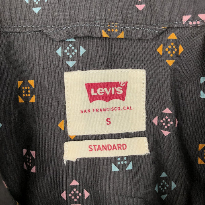 Levi's Standard all-over print short-sleeved cotton shirt, men's size S (approx.) cotton Charcoal Vintage Second Hand