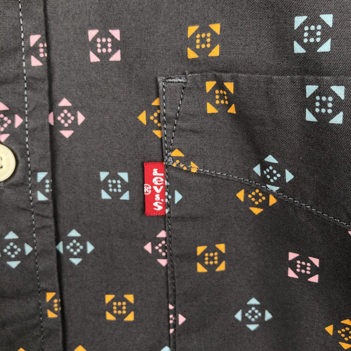 Levi's Standard all-over print short-sleeved cotton shirt, men's size S (approx.) cotton Charcoal Vintage Second Hand