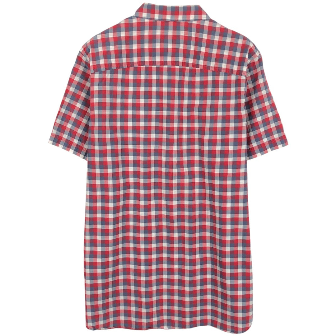 Timberland Regular Fit Short-Sleeve Cotton Check Shirt (Men's Size L equivalent) cotton red type Vintage Second Hand