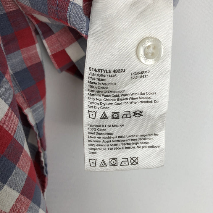 Timberland Regular Fit Short-Sleeve Cotton Check Shirt (Men's Size L equivalent) cotton red type Vintage Second Hand