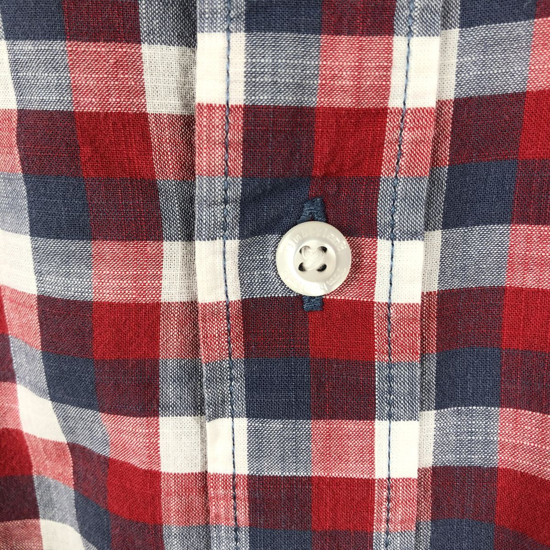 Timberland Regular Fit Short-Sleeve Cotton Check Shirt (Men's Size L equivalent) cotton red type Vintage Second Hand