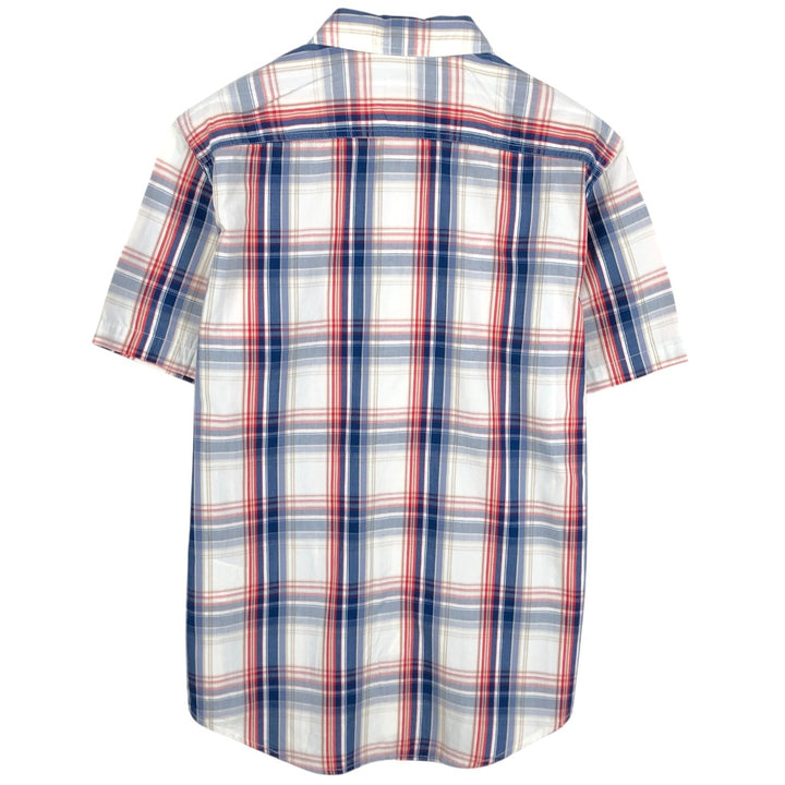 Levi's Standard Short-Sleeve Cotton Check Shirt, Men's Size M (approx.) cotton white type Vintage Second Hand