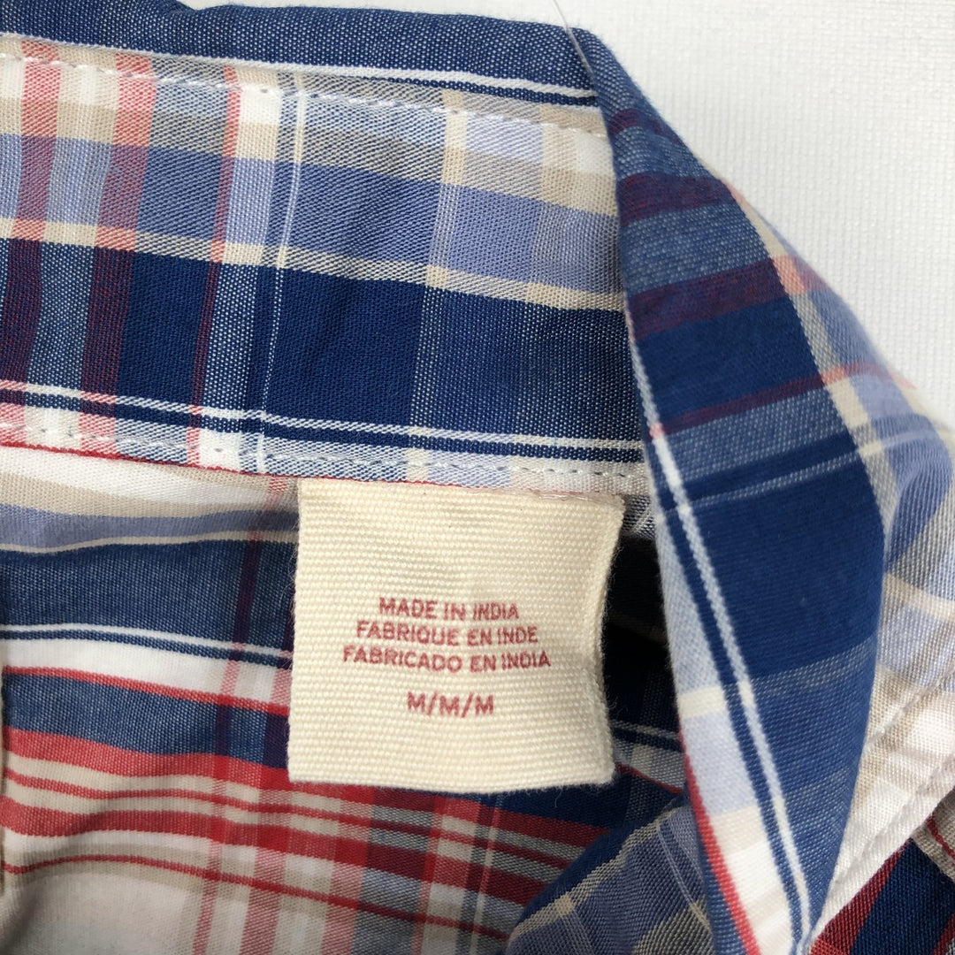 Levi's Standard Short-Sleeve Cotton Check Shirt, Men's Size M (approx.) cotton white type Vintage Second Hand