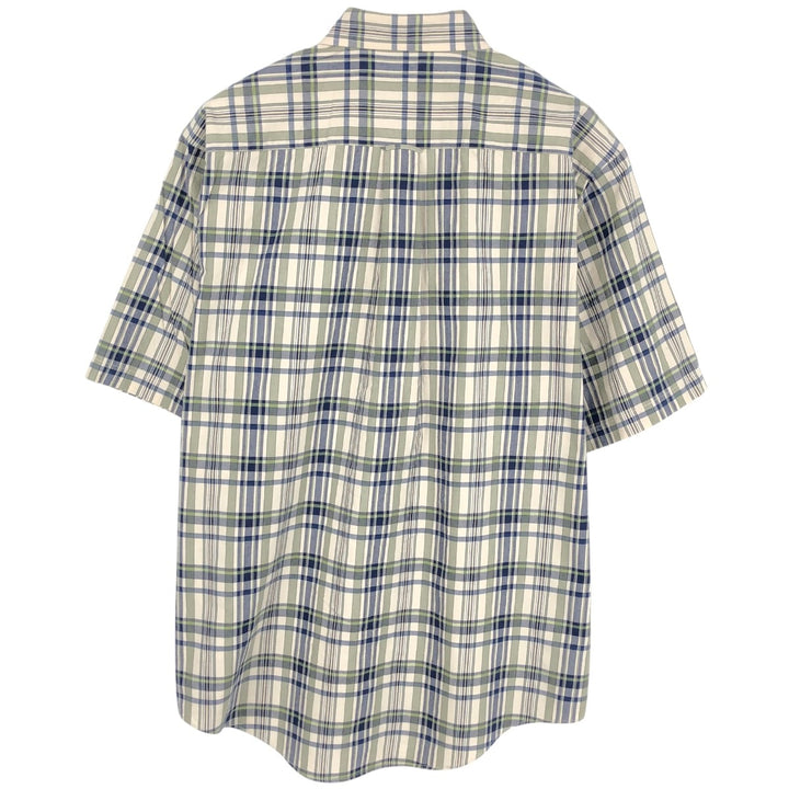90'S NAUTICA short sleeve button down check shirt, men's XL size, vintage unclear Beige type Vintage Second Hand