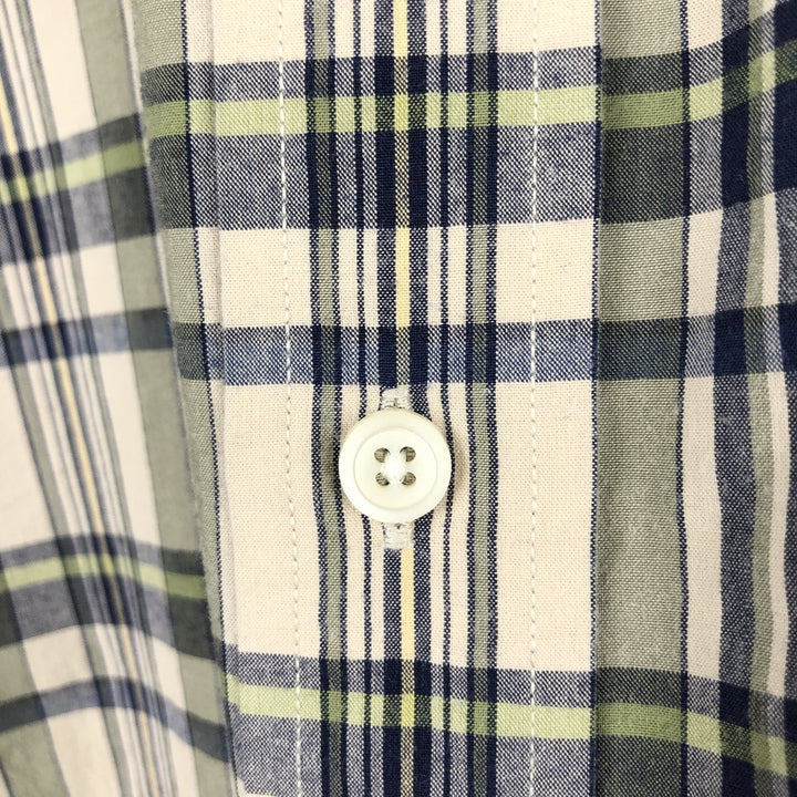 90'S NAUTICA short sleeve button down check shirt, men's XL size, vintage unclear Beige type Vintage Second Hand