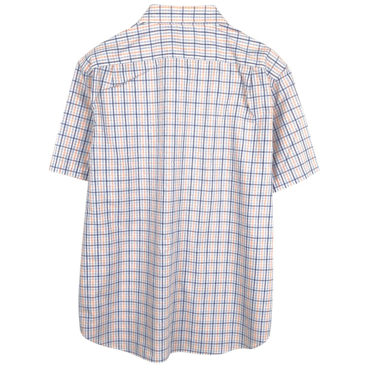 Nautica short-sleeved button-down check shirt, men's size XL (approx.) cotton white type Vintage Second Hand