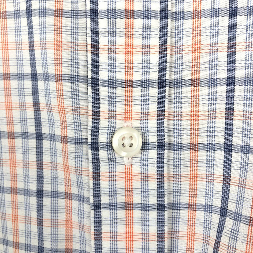 Nautica short-sleeved button-down check shirt, men's size XL (approx.) cotton white type Vintage Second Hand